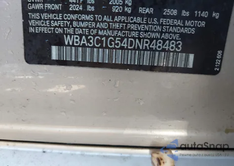 2013 BMW 328I из США, поврежденный, VIN WBA3C1G54DNR48483